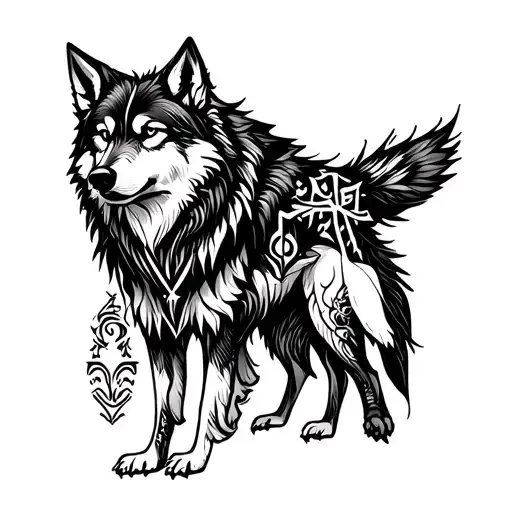 Wolf Nordic Runes