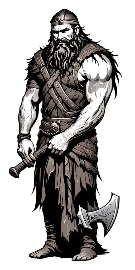 Viking Style With An Ax On The Sides