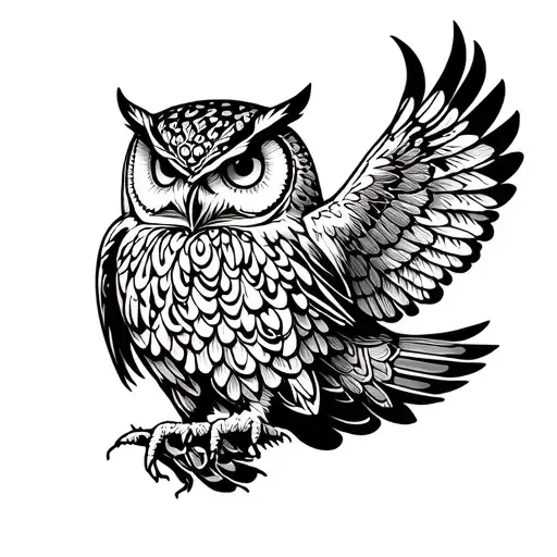 Ornamental Owl Flying