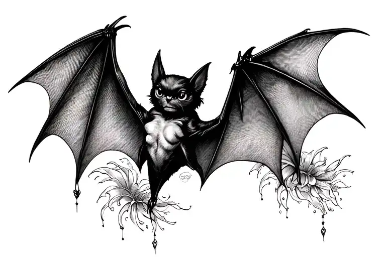 3 Small Feminine Flying Bat Sillowets