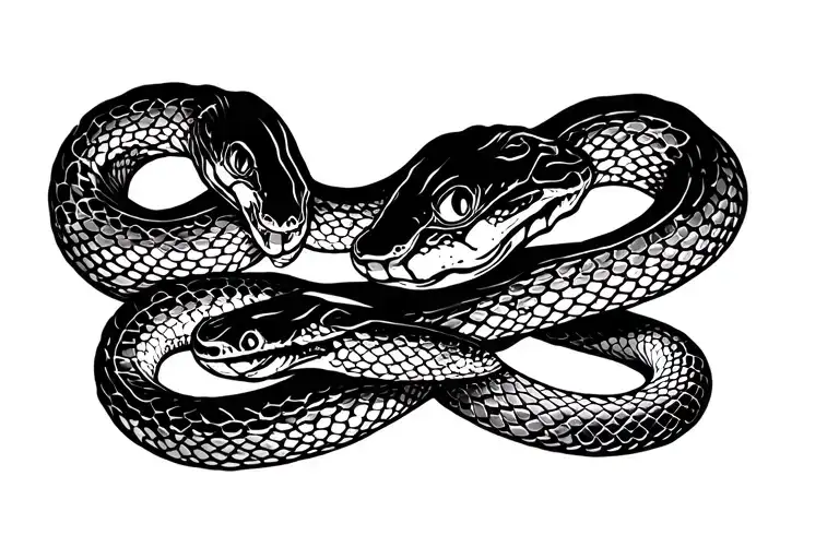 11 And A Snake For A Face Tattoo Design