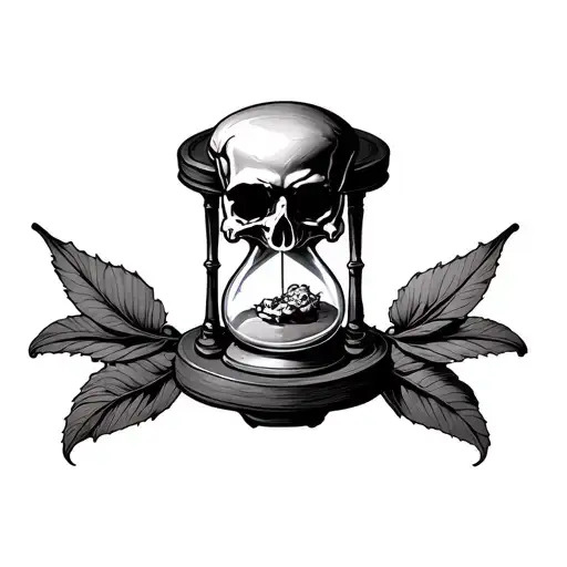 Hourglass And A Skull