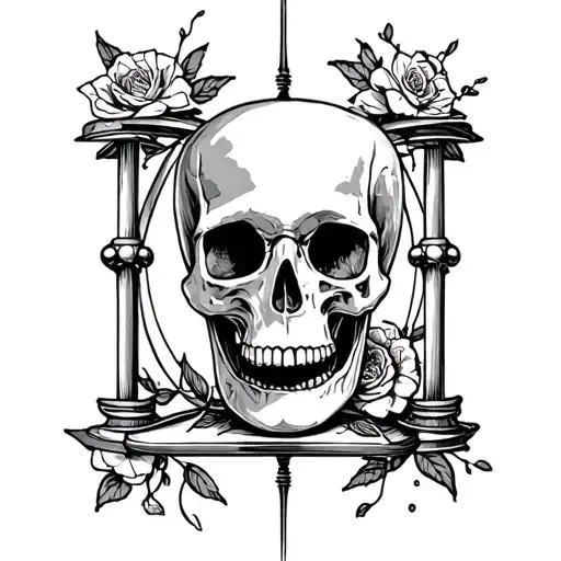 Hourglass And A Skull