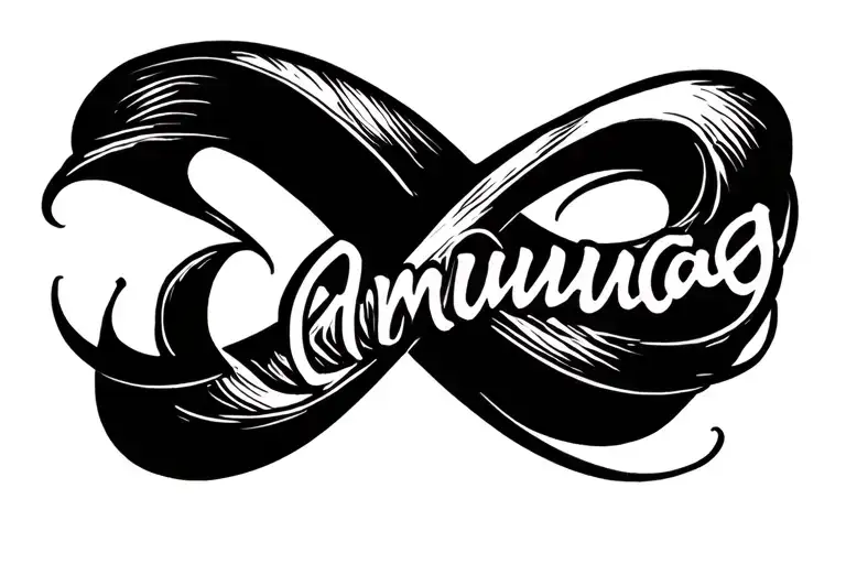 Infinity Sign Tattoo Design With The Name Anurag