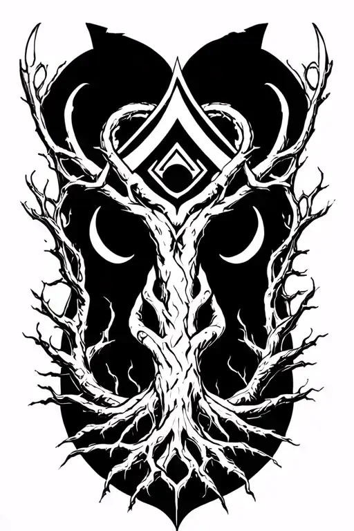 Yggdrasil World Tree With Valknut Inbued In The Corwn
