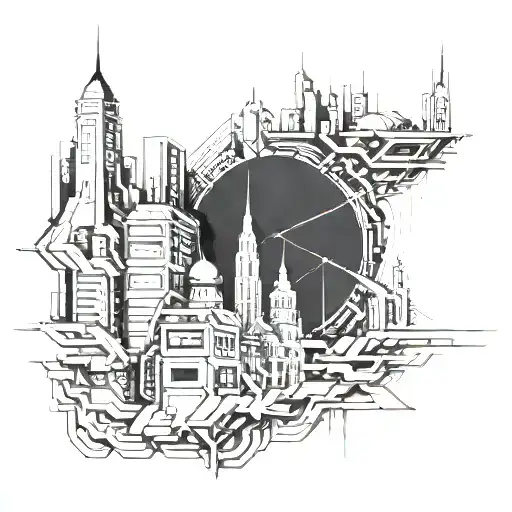 A Futuristic Cityscape With A Cyberpunk Twist