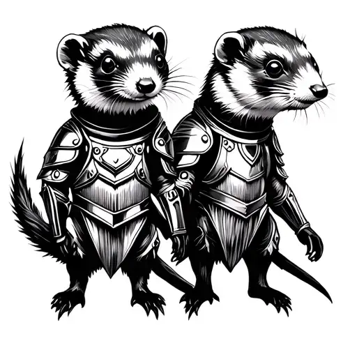 Two Ferrets In Armor