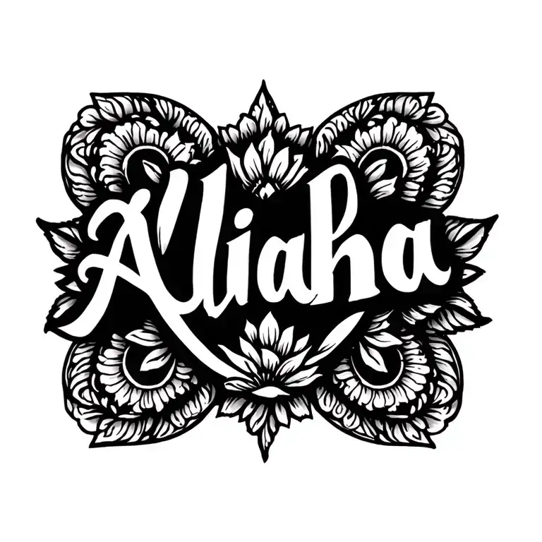 Aliaha Name Tattoo Designs