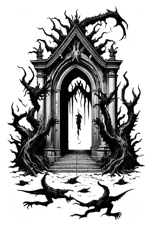 Gates Of Hell With Falling Souls