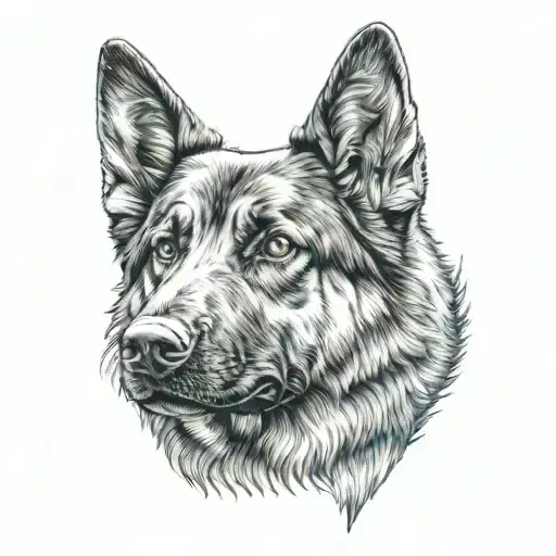 Thin Blue Line German Shepherd Standing Guard