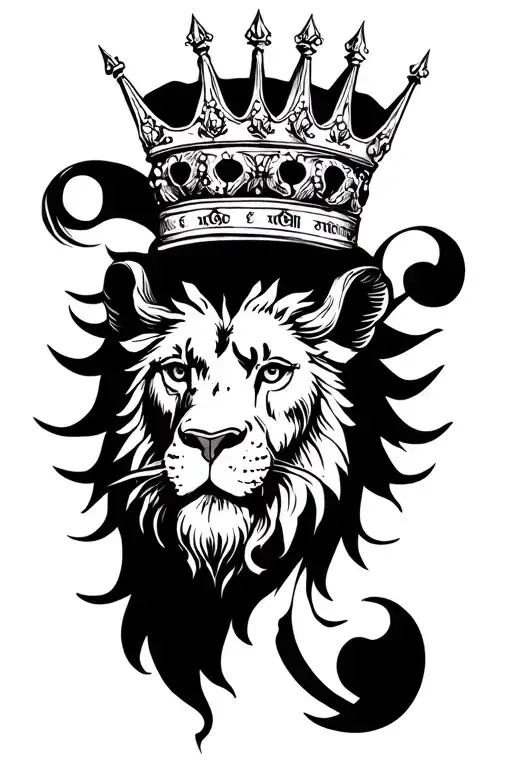 A Passant Guardant Lion And A Crown With Three Spikes And The Latin Word For Faithful