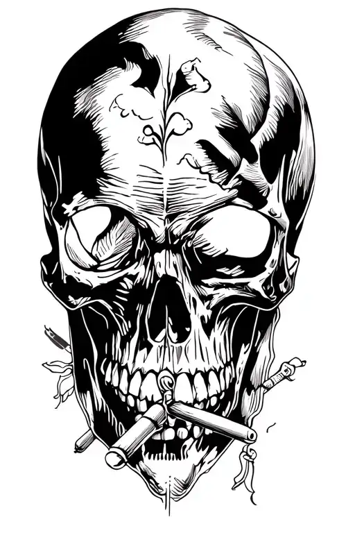 Skull With A Spliff Drugs