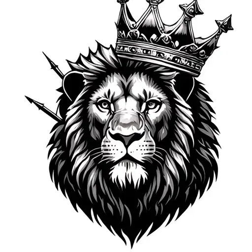 Latin Kings Gang With Lion Wearing A Crown With 5 Points