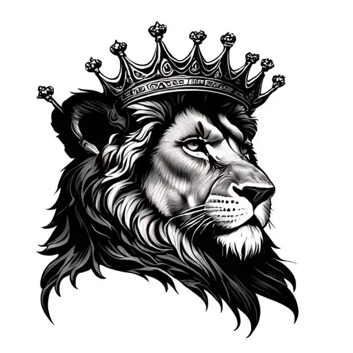 Crowned Lion Face