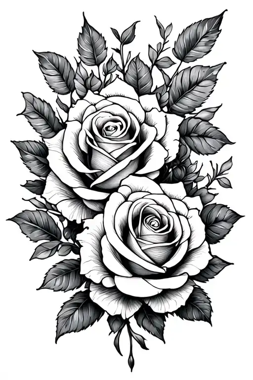 Coverup Tattoo Design Featuring Roses