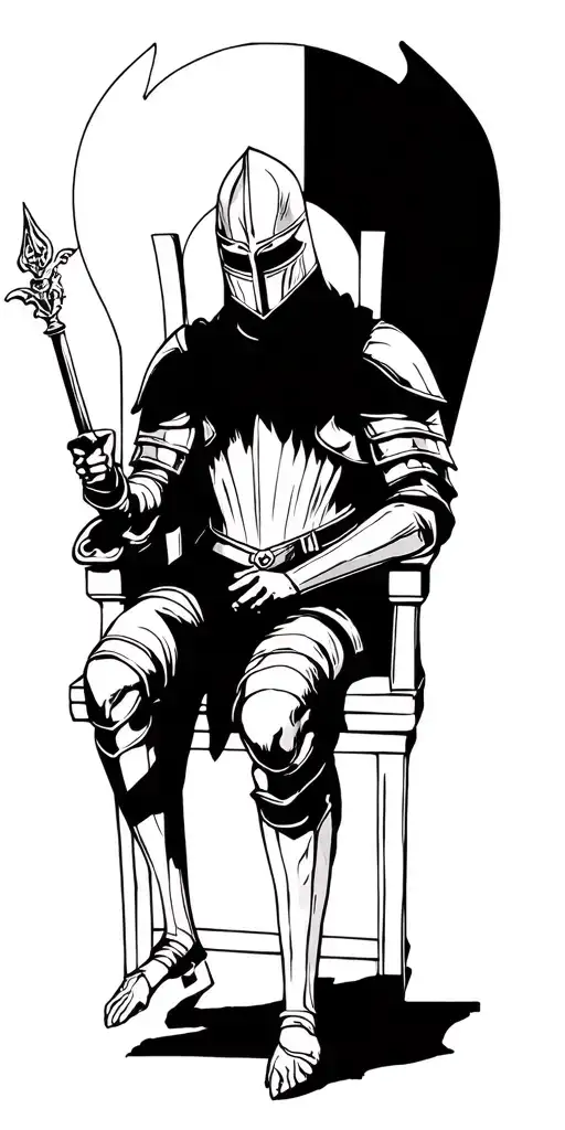 Knight Sitting On A Throne