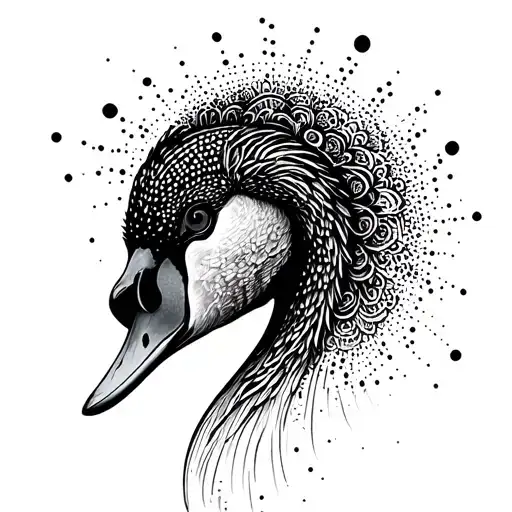 Swan Evolving Dot Around Head Profile Holding