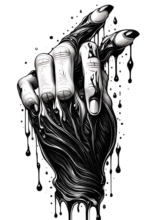 Ornamental Black In The Hand With Sludge That Rolls In The Fingers