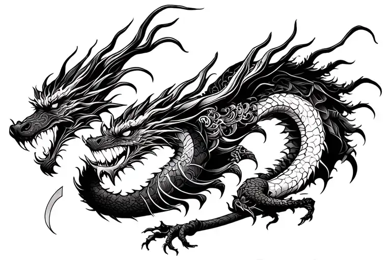 Dragon And Samurai Warrior