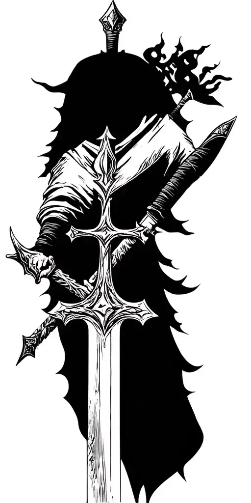 Knight Templar Cross And A Sword