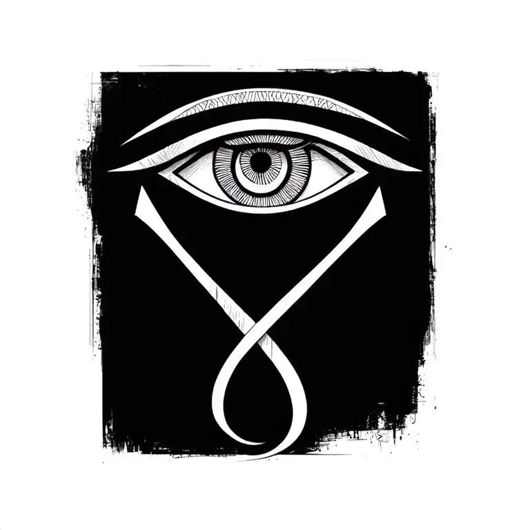 Eye Of Horus And Ankh Symbol Intertwined