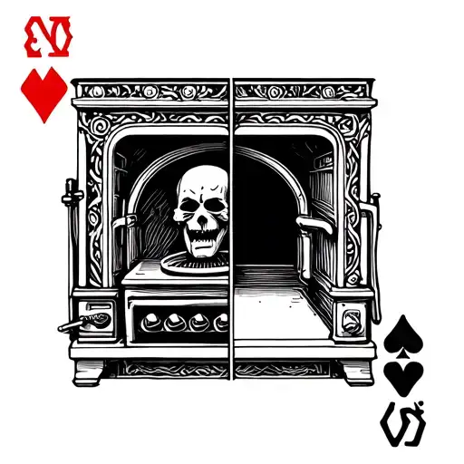 A Game Card With A Half -Tile Dead Man Half Stove