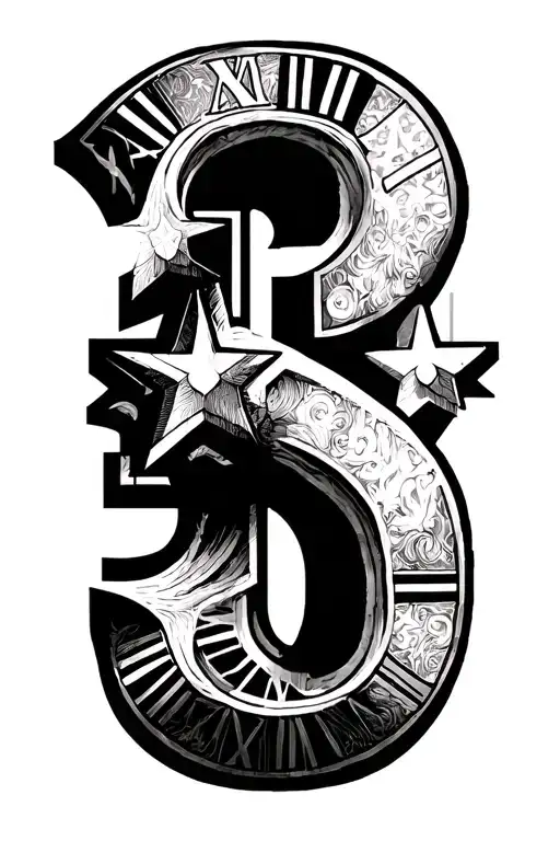 Roman Numeral 3 Stars