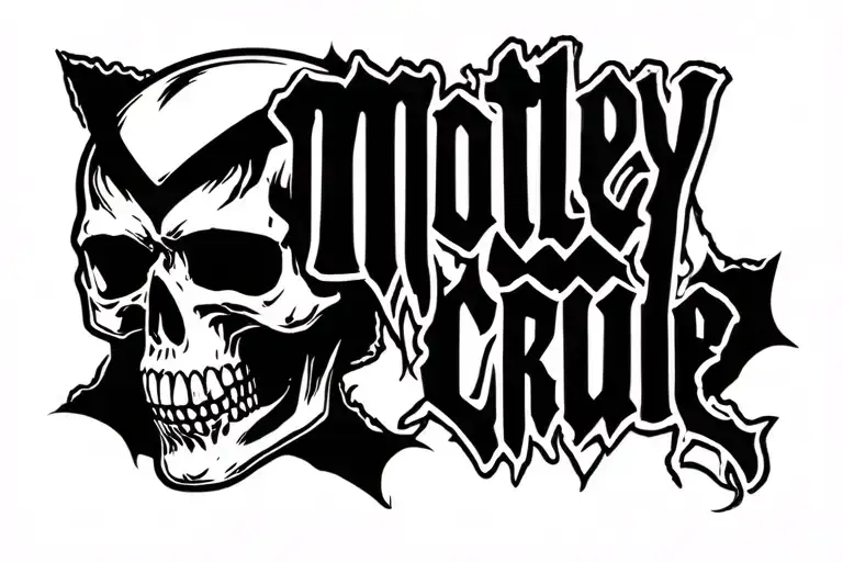 Skull With Motley Crue Logo