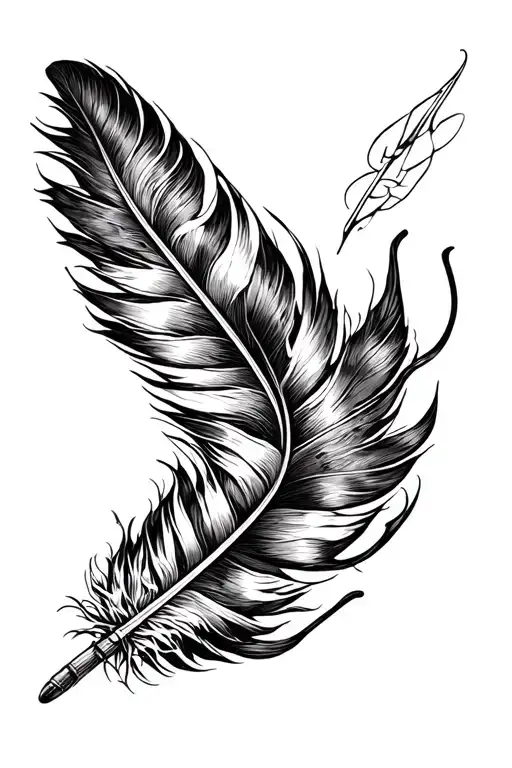 Make A Tattoo With Feathers And Stringeays