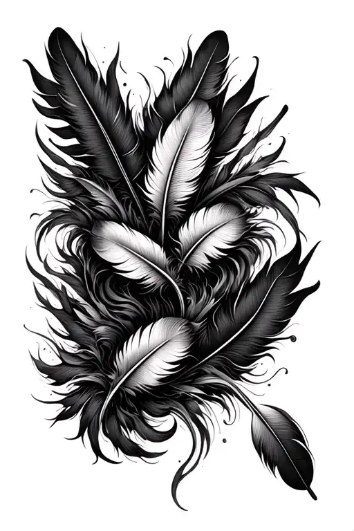 Make A Tattoo With Feathers And Stringeays
