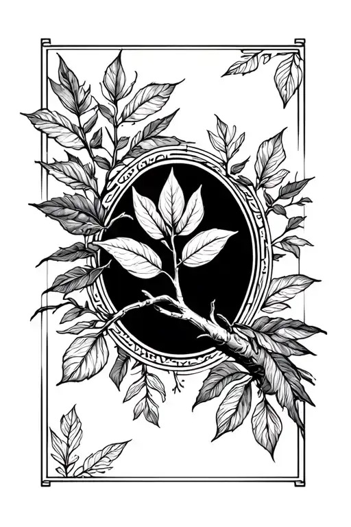 Blackout Background With Plant And Tree Branch Sleeve