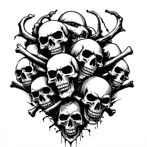 Place Hell With Evil Women Skulls Bones War Death