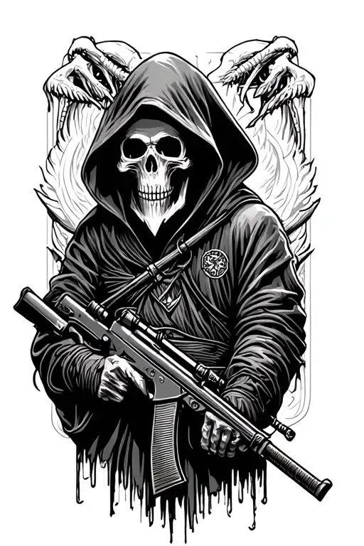 Hooded Reaper With Rifle
