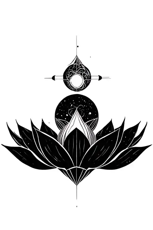 Lotus Opening Planets Universe Geometric