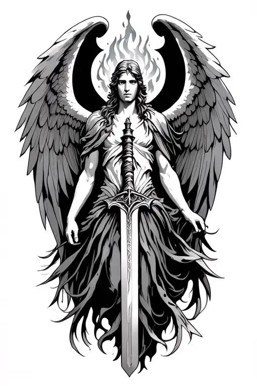 Archangel Uriel With Flaming Sword