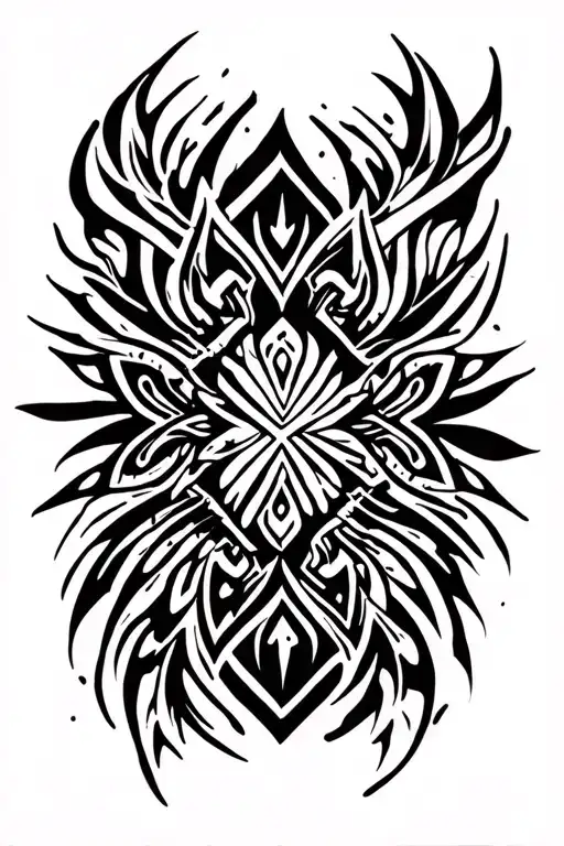 Blackout Tattoo With Tribal Patterns