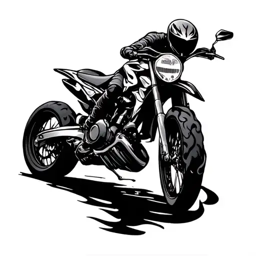 Supermoto With Flames