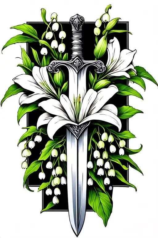 Sword With Lily Of The Valley Around The Handle