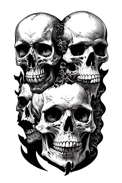 Many Skulls Facing Each Other