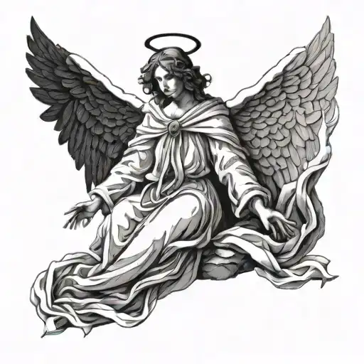 An Angel In White Robes Symbolizing Hatred