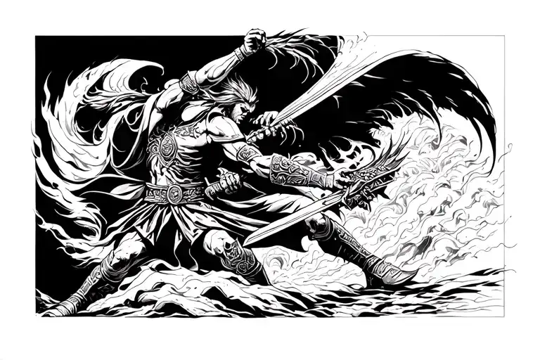 Warrior Battling With Shadow Of Fear Of Loosing Oneself On The Day 12Th June 2025