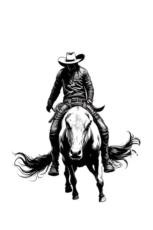 Black N White Bullrider