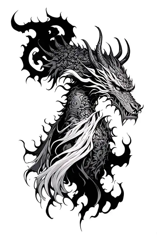 Cybersigilism Japanese Demon With Shadows Wide And Frees