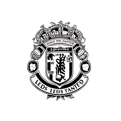 A Sleeve Tattoo Featuring Iconic Moments From Leeds United History Intertwined With Football Imagery