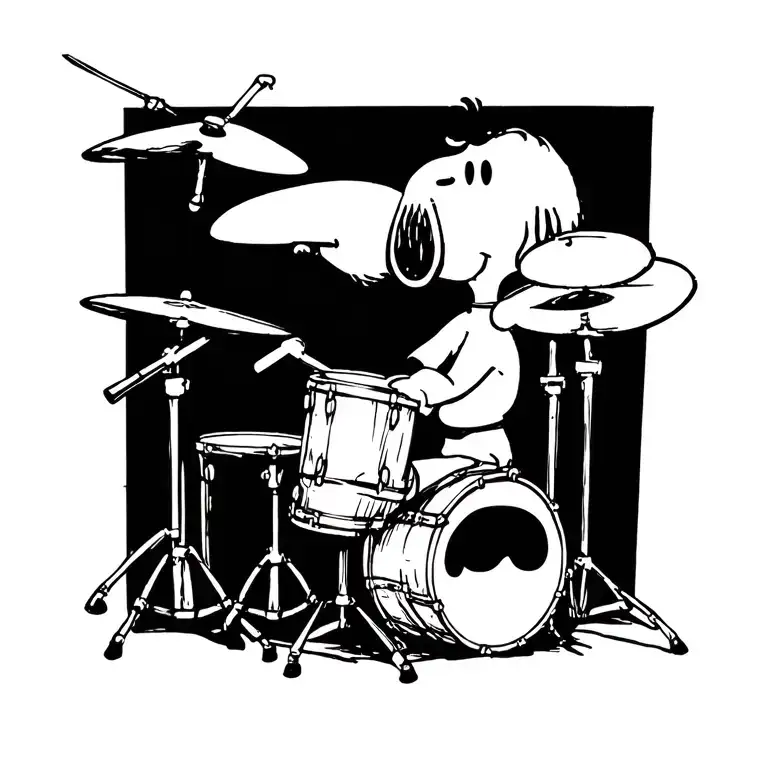 Snoopy Playing Drums