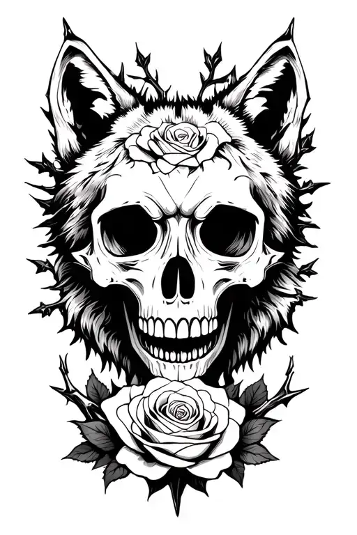 Skull And Roses Wolf And Thorns