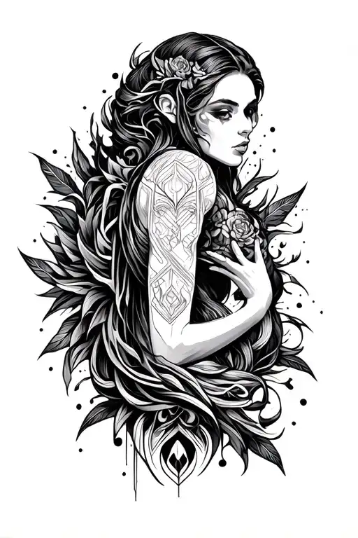 Geomeric Full Arms Tattoo Design