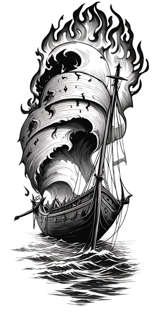 Viking Burning Boat Burial