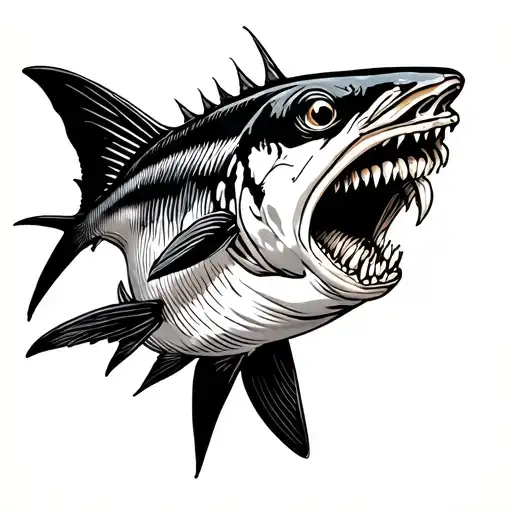 Barracuda With Mouth Open