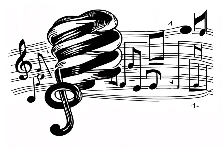 Barber Pole And Music Notes